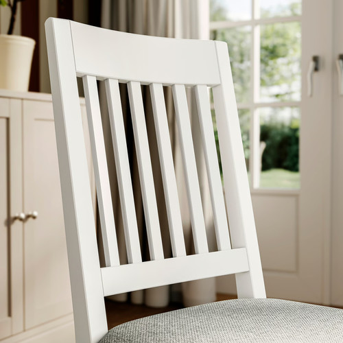 ROSENTORP / NÄSINGE Table and 4 chairs, white/Tibbleby beige-grey white, 110/155 cm