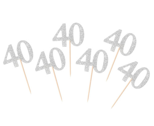 Birthday Picks 40 6pcs, gold
