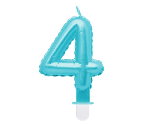 Birthday Candle 4, pearl blue