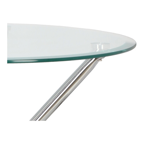 Dining Table Ufo 90cm, transparent/chrome