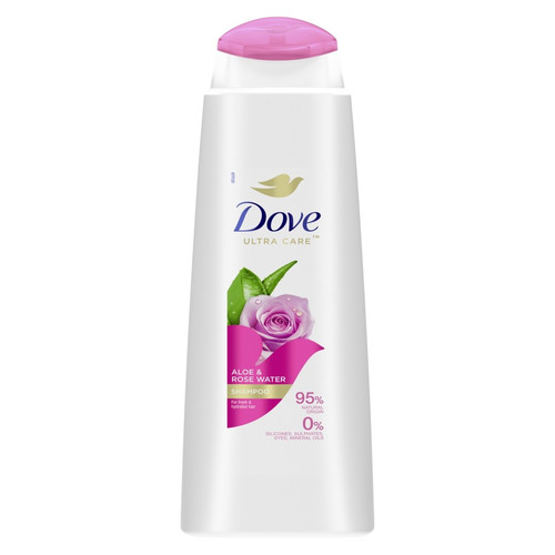 DOVE Ultra Care Refreshing Shampoo for All Hair Types Aloe & Rose Water 95% Natural 400ml
