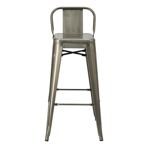 Bar Stool Paris Back Short 75cm, metallic