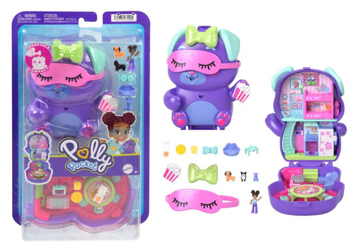 Polly Pocket Sleepover Puppy Compact Playset With 1 Micro Doll JCR38 4+