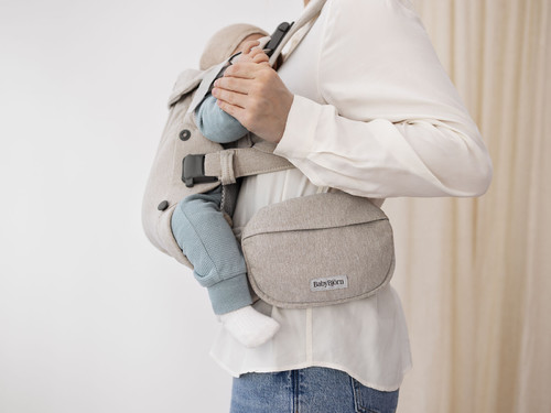 BABYBJORN Pocket Pouch for Baby Carrier, Woven Mélange, Light Beige