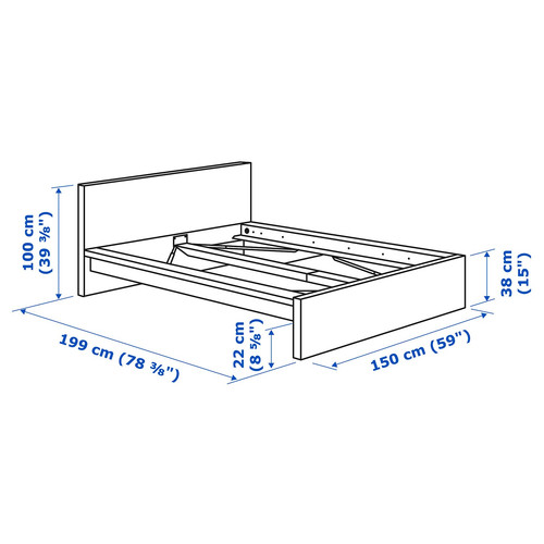 MALM Bed frame with mattress, black-brown/Vesteröy medium firm, 160x200 cm