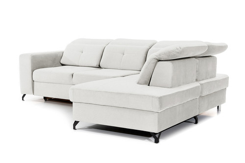 Corner Sofa-Bed Right Belavio L Raven 22, light beige