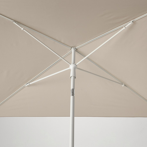 TVETÖ Parasol, tilting, grey-beige white, 180x145 cm