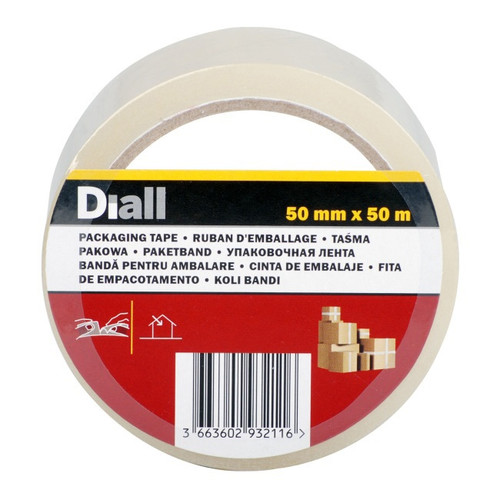Diall Packaging Packing Tape Easy Tear 50 mm x 50 m, transparent