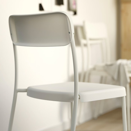 VIHALS / VIHALS Table and 4 chairs, white white/white, 107 cm