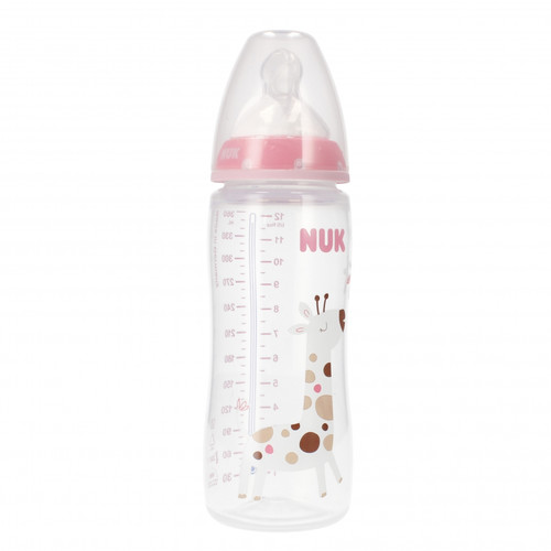 NUK First Choice Plus Baby Bottle with Temperature Control 300ml 6-18m, pink