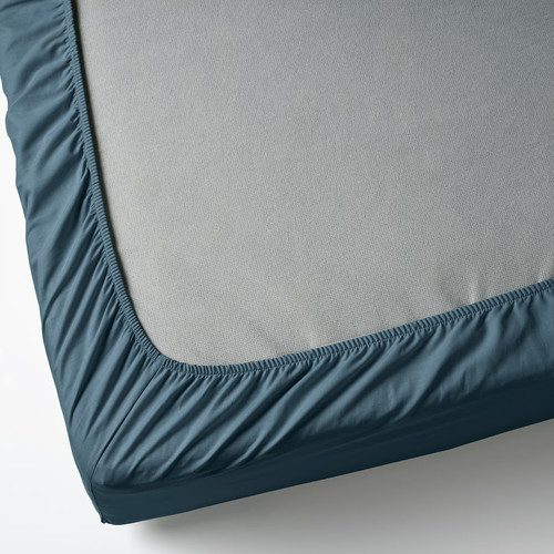 DVALA Fitted sheet, blue, 180x200 cm