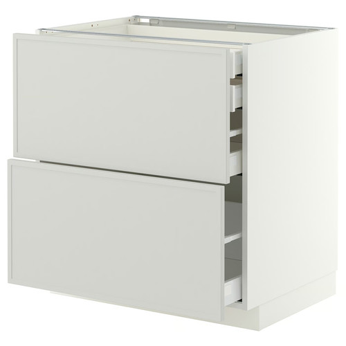 METOD/MAXIMERA Base cb 2 frnts/2 low/1 md/1 hi drw, white/Aspudden light grey, 80x60 cm