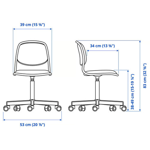 ÖRFJÄLL Children's desk chair, white/Vissle light green