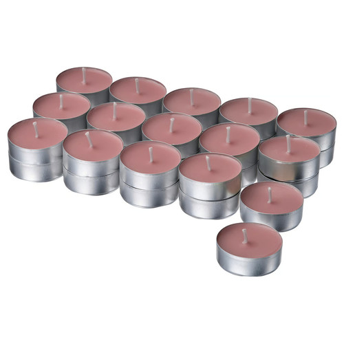LOTSFÅGEL Scented tealight, Red berries light pink, 3.5 hr, 30-pack