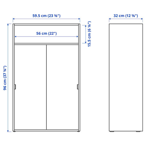 SPIKSMED TV storage combination, light grey, 234x32x96 cm