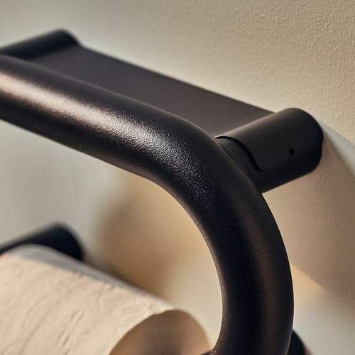 BÄSINGEN Toilet roll holder, anthracite, 26x17 cm