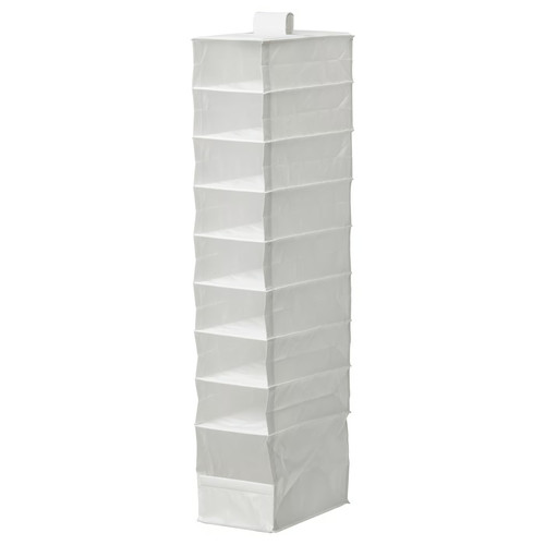 SKUBB Storage with 9 compartments, white, 22x34x120 cm