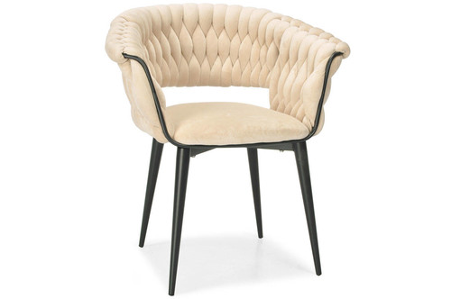 Glamour Chair IRIS LUX, black-beige