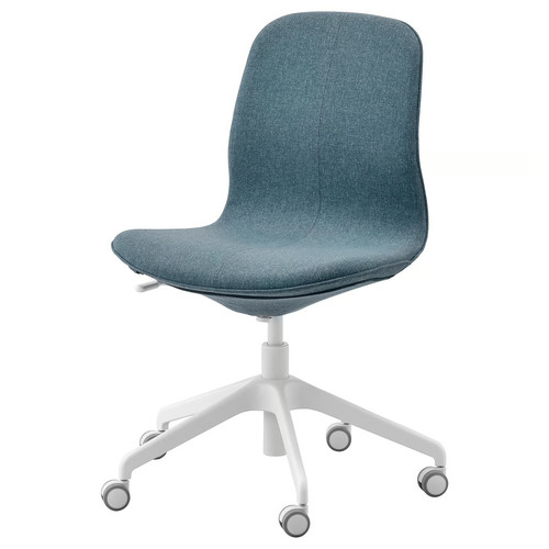 LÅNGFJÄLL Office chair, Gunnared blue/white, 68x68 cm