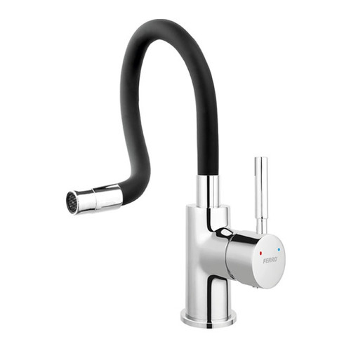 Ferro Kitchen Tap 2-Spray Zorba, flexible spout, black