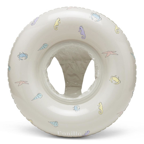 Vanilla Copenhagen Inflatable Swim Ring Baby Ocean Print Oyster Grey 1-3y