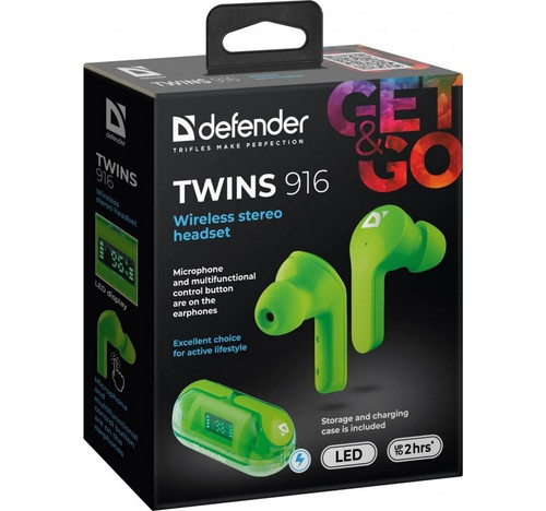Defender Wireless Earphones TWI NS 916, green