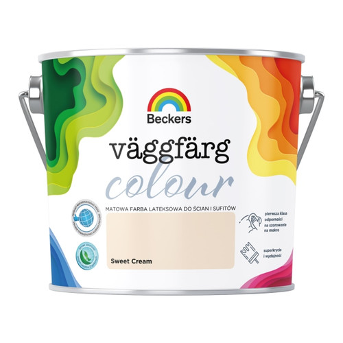 Beckers Matt Latex Paint Vaggfarg Colour 2.5l sweet cream
