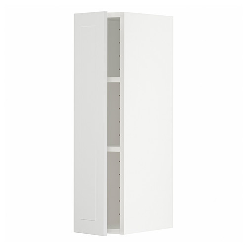 METOD Wall cabinet with shelves, white/Stensund white, 20x80 cm