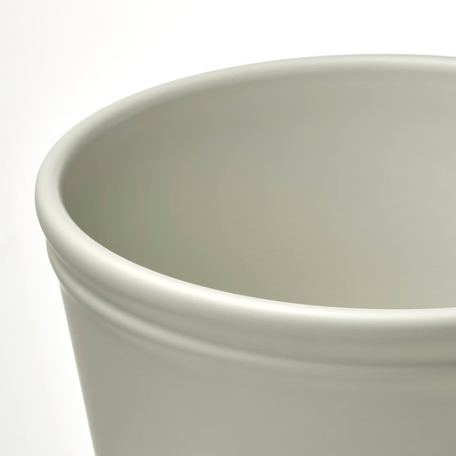 KÖRSBÄRSBJÖRK Plant pot, light grey/beige, 19 cm