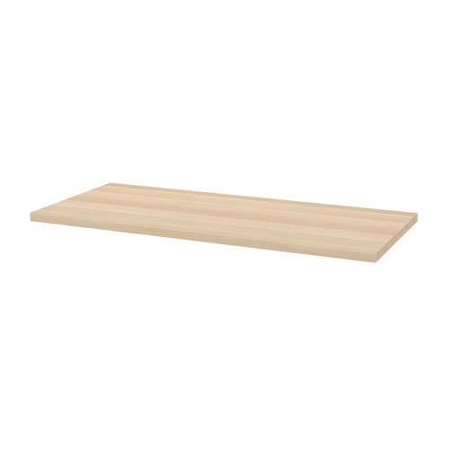 LAGKAPTEN / SPÄND Desk, white stained oak effect/black, 140x60 cm