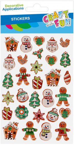 CRAFT WITH FUN 3D Puffy Stickers, Christmas Mix, 30 pcs