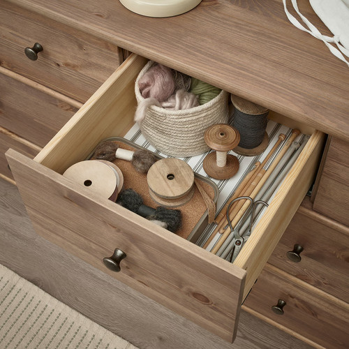 STOREMOLLA Chest of 8 drawers, grey-brown stained, 171x50x91 cm