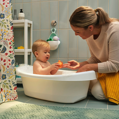 LÄTTSAM Baby bath, white/turquoise