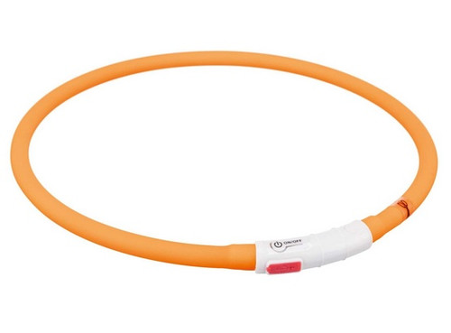 Trixie LED USB Silicon Dog Collar XS-XL 70/1cm, orange