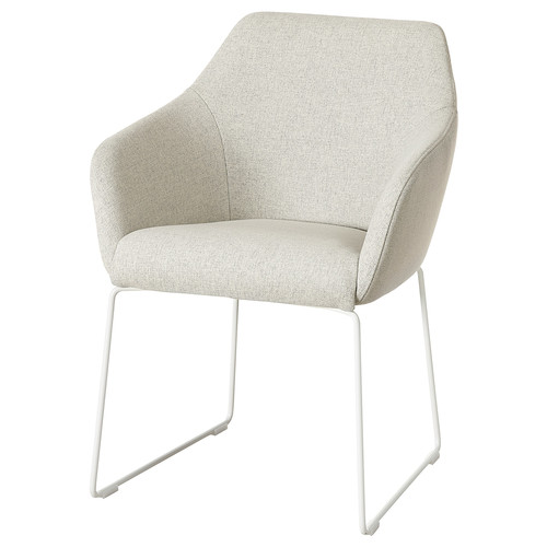 TOSSBERG Chair, metal white/Gunnared beige