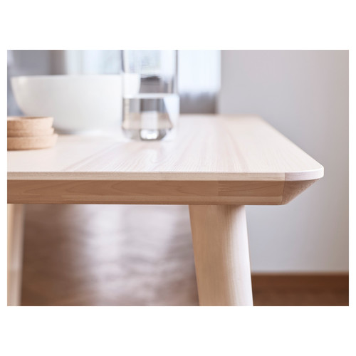 LISABO / KARLPETTER Table and 4 chairs, ash veneer/Gunnared medium grey white, 140x78 cm