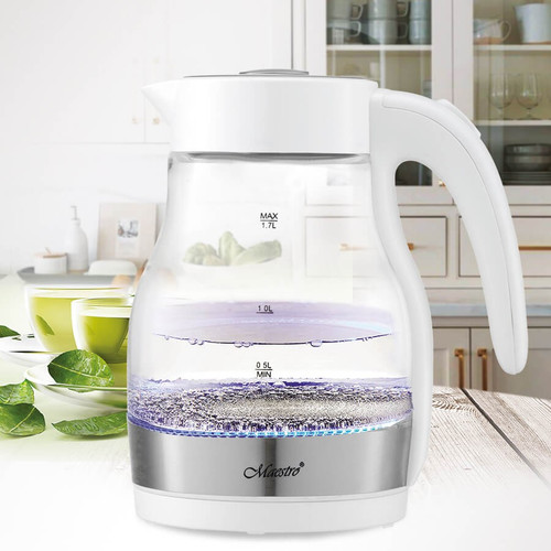 Feel Maestro 1.7L Glass Electric Kettle 2200W MR-061-WHITE