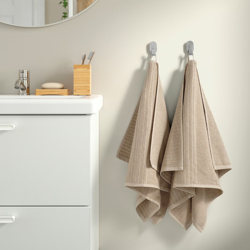 VÅGSJÖN Hand towel, light beige, 50x100 cm