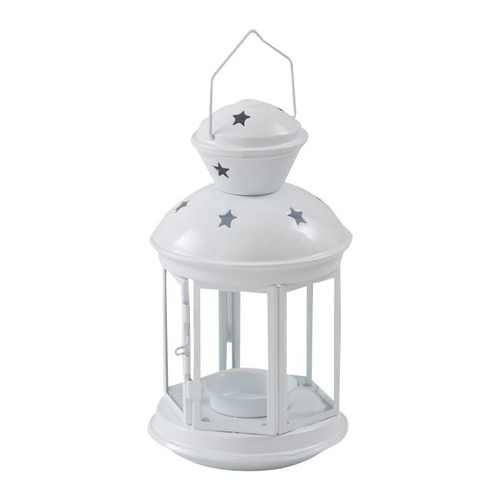 Lantern Blooma Paros 21 cm, white