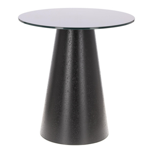 Coffee Table Soleilo 60cm, glass, round, black
