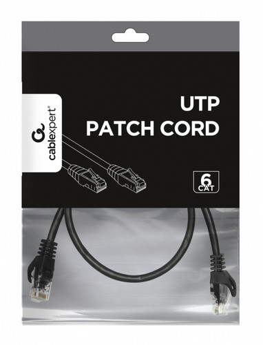 Gembird Patch Cord cat.6 UTP 0.25m black