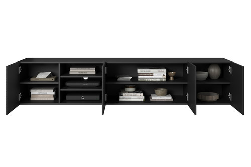 Wall-mounted TV Cabinet Asha 200 cm, matt black