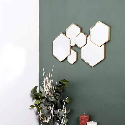 Mirror Wall Decoration Aindar, hexagon