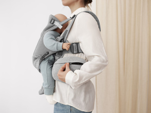 BABYBJORN Pocket Pouch for Baby Carrier, Woven Mélange, Light Grey