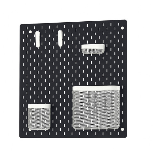 SKÅDIS Pegboard combination, black, 56x56 cm