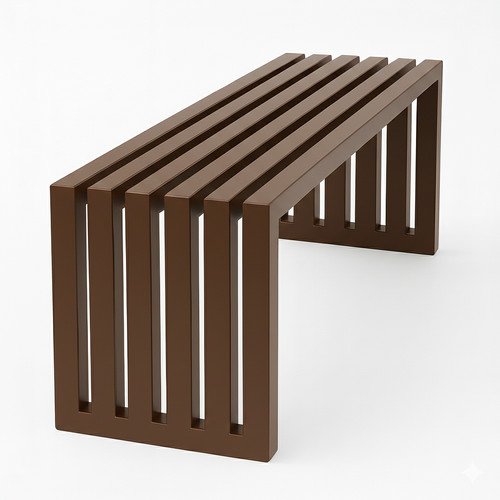Architectural Modern Garden Bench 140cm, brown