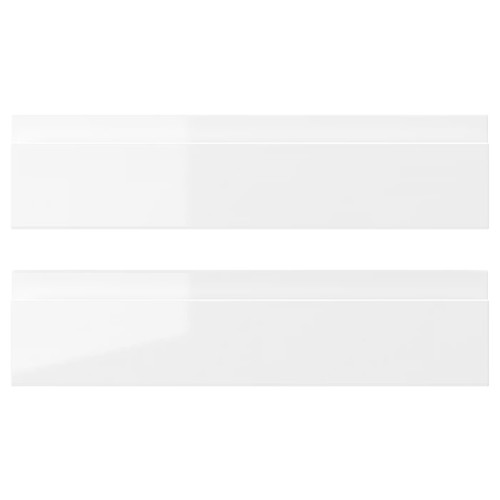 VOXTORP Drawer front, high-gloss white, 2 pack, 40x10 cm