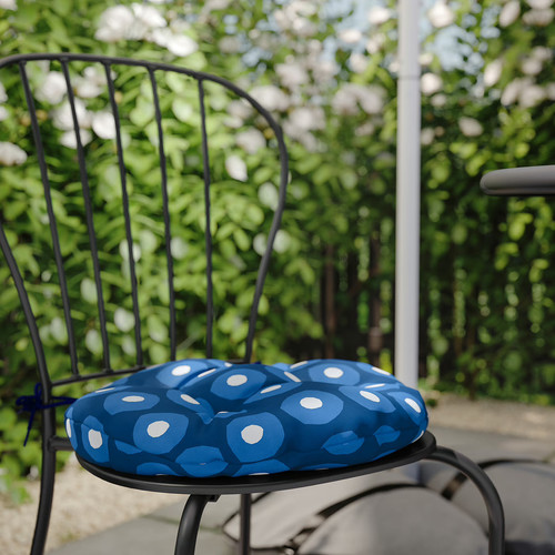 LÄCKÖ Table+2 chairs, outdoor, grey/Klösan dark blue, 70 cm