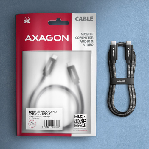 AXAGON USB Cable BUCM2-CM20AB 240W USB-C USB-C, 2.0m