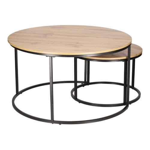 Set of 2 Coffee Tables Ruth, acacia wood